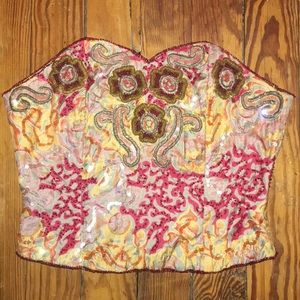 Sequined Bustier Top